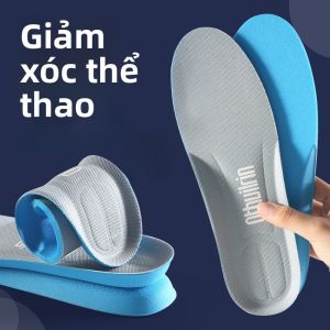 XIANZHAO | Miếng lót giày thể thao nam chống sốc siêu mềm thoải mái giảm đau cho binh sĩ tập luyện màu đen Miếng lót giày chống sốc