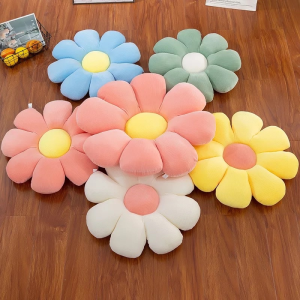 Daisy Flower Pillow Colorful Petal Throw Pillow Plush Toy Sofa Cushion Office Tatami Floor Cushion