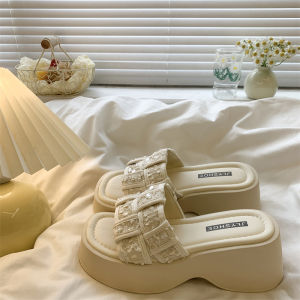 Thick Sole Platform Shoes Height Increasing Fairy Wind Beach Sandals Womens Summer Outwear Fashion 2024 New Arrival Wedge Slippers