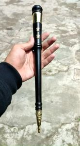 Tongkat Komando Mini Variasi Monel Pangkat Melati 2 Panjang 35 cm
