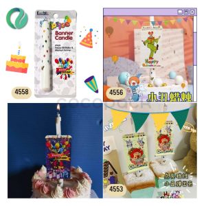1PCS Lilin Ultah Happy Birthday Surprise Banner Candle Stick