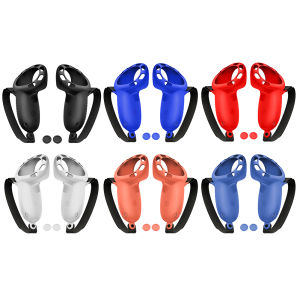 ตัวควบคุมซิลิโคนกันลื่น2ฝาโยกตัวควบคุมฝาครอบป้องกันเครื่องหมายด้านซ้ายขวาสำหรับ Meta Quest 3