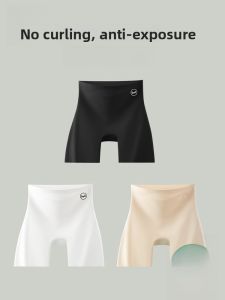 miiow | MiiOW Ice Silk Safety Pants Womens Summer New Style No Roll Edge Tummy Control Butt Lifting Seamless Underwear Briefs