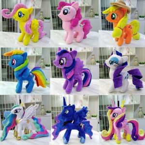Genuine My Little Pony Plushie Rainbow Dash Unicorn Toys For Girls Gifts Universe Princess Moon Princess Nightmare Month Crane Machine Anime Plush Boneka Besar