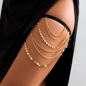 Ingemark | Dây Đeo Chân Kiểu Boho Bằng Thun Co Giãn Dành Cho Nữ Dây Đeo Đùi Gợi Cảm Phụ Kiện Bikini Mặt Dây Chuyền Hình Trái Tim Tua Rua Mùa Hè Dây Garter Nhiều Lớp Trang Sức Body.