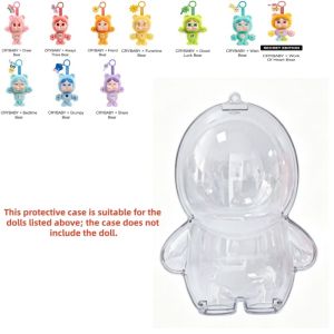 Aitemay 3pcs CRYBABY Care Bears Plush Doll Protective Case HD Clear Acrylic Storage Box Dustproof Display Stand For Blind Box Keychain Pendant Accessories Organizer