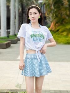 Bộ Đồ Bơi Ba Mảnh Kiểu Váy Cho Nữ Mùa Hè 2025 Mới Che Thịt Thon Gọn Đồ Bơi Bikini Quần Áo Thể Thao Bơi Lội