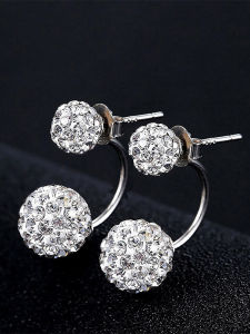 Ultra-Shiny Zircon Earrings Womens Pure Silver Full Diamond High-End Sensation Luxury Fashion Ear Jewelry Korean Style