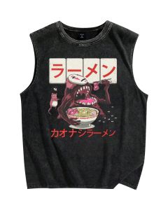 Bandai | 2026 Harajuku Japanese Anime Vintage Washed Tank Top Man Sleeveless TShirt Summer Y2k Oversized Streetwear Vest Mens Clothing