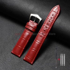 High Quality Calfskin Genuine Leather Strap 14mm 16mm 18mm 20mm 22mm Steel Pin Buckle Watch Band Slub Pattern Watch Accessories