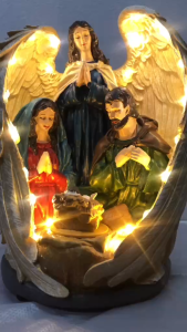 LED Nativity Scene with Angel Wings