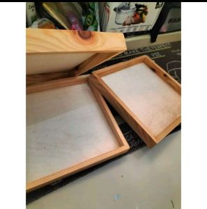 (Satuan) Kotak Seserahan Kayu Jati Belanda Plus Mika