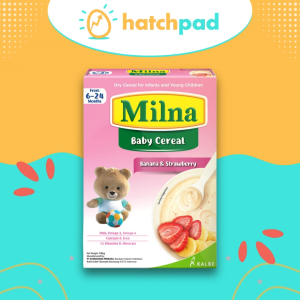 Milna Baby Cereal Banana & Strawberry FR-4000011622062 High in Iron Calcium with DHA Omega 3 6 Vitamins Minerals
