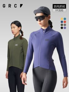GRC Autumn Winter Womens Warmth Cycling Jacket Windproof Road Bike Riding Clothes Fleece Long Sleeve Tight Fit Bicycle Coat