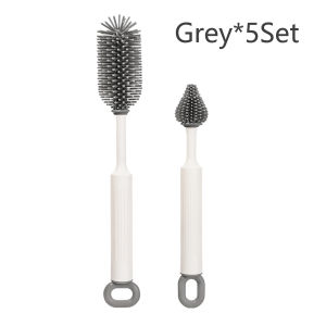 Reusable 4 in 1 Silicone Bottle Brush Set With Pacifier Straw Brush for Glass Water Cup Feeding Bottles Vacuum Flask Cleaning