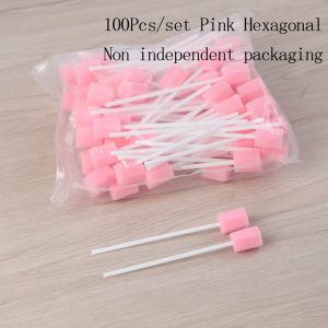 100Pcs Dental Disposable Oral Sponge Swab Tooth Cleaning Mouth Swabs With Stick Tooth Cleaning Sponge Stick Oral Care