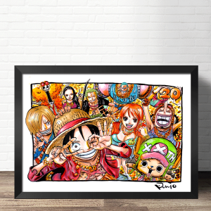 การ์ตูนญี่ปุ่น ภาพตกแต่ง โพสเตอร์ One Piece ของบ้าน ห้องนอนเด็ก ห้องทำงาน ติดกระดาษติดผนังพร้อมกรอบ ภาพวาดฝาผนัง