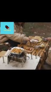 TOP SHOP Stainless Steel Portable Folding BBQ Grill Foldable Barbeque for Outdoor Camping