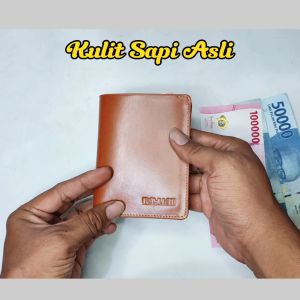 Payuan - Dompet Lipat Pria Kulit Sapi Asli Warna Coklat