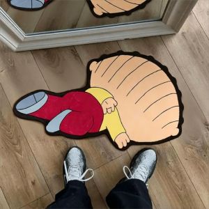 VIKAMA Funny Cartoon Irregular Contour Fluffy Rug Water Absorbent Non Slip Bedroom Bathroom Entryway Decor Floor Mat Home Decor
