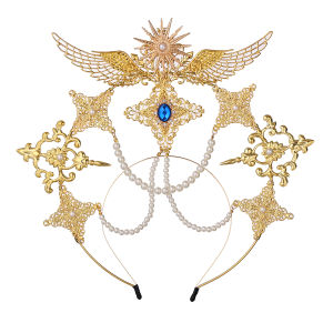 Womens Halo Crown Mary Goddess Headband Goddess Headpiece For Wedding Party Evening Photo Hair Hoop