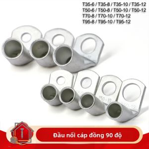 Đầu Nối Dây Đồng Hình Chữ L 90 Độ T35/T50/T70/T95 Đầu Cos Góc Vuông Mạ Thiếc Dùng Cho Cáp Ắc Quy