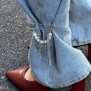 IngeSight.Z Hợp Thời Trang Thanh Lịch Giả Ngọc Trai Tua Rua Dây Xích Mắt Cá Chân Cho Nữ Vintage Có Thể Tháo Rời Hình Học Thổ Cẩm Mùa Hè Món Quà Trang Sức