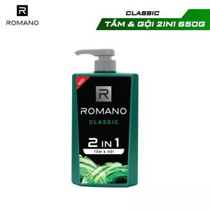 Dầu gội 2in1 hương nước hoa Romano Classic 650g