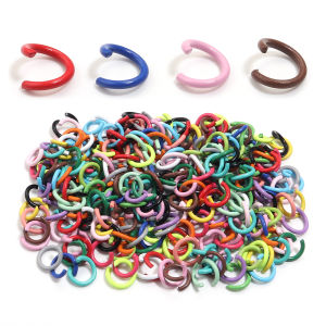 200pcs 8mm Metal Iron Colorful Split Single Rings Connectors Open Jump Rings For Jewelry Making DIY Necklace Earrings Keychain