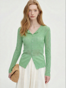 Mint Green See-through Soft Knitted Cardigan