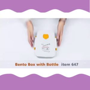 3 in 1 Lunchbox 3 compartments for kids with bottle spoon and chopstick dishwasher and microwave safe