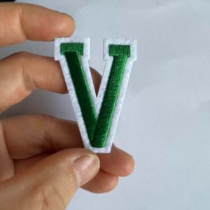 A~Z/ Iron On Letter PatchesGreen Alphabet English Letters Badges Patch Fabric Applique Embroidery Clothes Stickers For Clothing