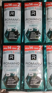 Combo 5 dây 16 gói - Dầu Gội Romano Classic Sạch Gàu Giảm Ngứa 5 in 1