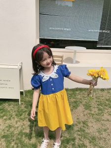Girl Snow White Princess Dress - Cotton Summer Short Sleeves Korean Kids Dress - Baju Kanak Kanak Perempuan Princess Dress Budak Lengan Pendek - 儿童女孩白雪公主泡泡袖连衣裙 - Christmas outfit