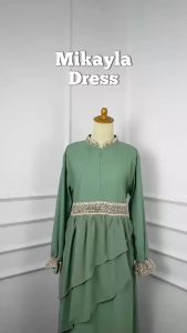 Dress Lebaran 2023 DRESS MIKAYLA MOM DRESS MIKAYLA KIDS COUPLE MIKAYLA KF CERUTY BABYDOLL M L XL