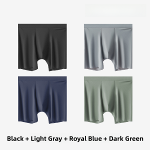 Miiow | Ice Silk Running Briefs For Men Antibacterial No Trace Extended Size Sports Underwear Comfortable Breathable Flat Angle Boxer Shorts