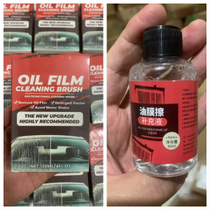Oil film cleaning brush car glass oil film cleaning brush red strong removal front windshield side window rearview mirror dirt removal brush