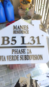 Laser die cut/embossed acrylic house/business plate number/signage/marker 11x8 with cover