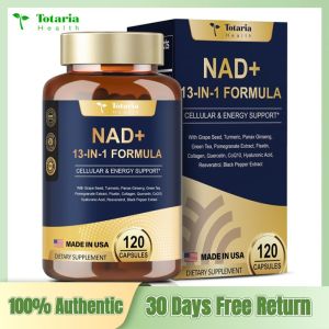 Totaria NAD+ 13-in-1 Supplement 120 Capsules (500mg NAD+) - Advanced Cellular & Energy Support with Resveratrol Quercetin & CoQ10 for Anti-Aging
