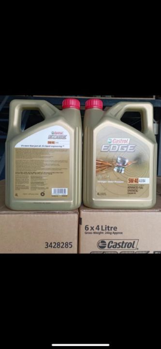 (NEW PACKING) CASTROL EDGE 5W40 SN A3/B4 Fully Synthetic Engine Oil (4L ...