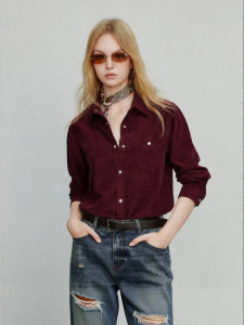 Toyouth | Áo Sơ Mi Dài Tay Phong Cách Retro Chất liệu Corduroy Pháp Mới Về