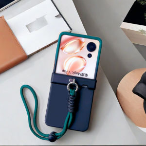 New Honor MagicVFlip Phone Case Full Cover Hinge Middle Axis Integrated Anti-Fall Small Foldable Protective Cover for Men And Women Xiaomi X Flip Handheld Rope Chain Fashion Gradient