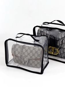 🔥【SG Ready Stock】Dustproof Bag Cover Handbag Storage Box Storage Dustproof Transparent PVC Handbag Protective Film Wardrobe Storage Box