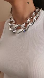 Ingemark | Exaggerated Acrylic CCB Big Chunky Thick Chain Necklace for Women Collar Hiphop Lock Choker Grunge Jewelry Steampunk Men 2024