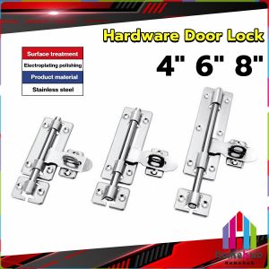 Homehub Stainless Steel Hardware Door Lock Bolt Latch Padlock Clasp Stainless Steel 4" 6" 8"