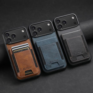 EUCAGR Luxury Faux Leather Stand Wallet Case For iPhone 17 Pro Max 16 Plus 16E 15 14 13 12 Pro Max Card Holder Bag Phone Case