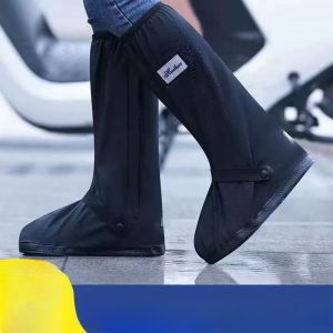 Rain Boot Shoe Cover Black Waterproof with Reflector High Top Clear Shoes Dust Covers for Motorcycle Bike Rain Cover Men Women