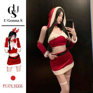 U Gonna Sชุดนอนชุดชั้นในสตรีแขนกุดสีแดงคอวีดันทรงเปิดหลังรัดรูปสำหรับปาร์ตี้2025ของขวัญสำหรับแฟนสาว