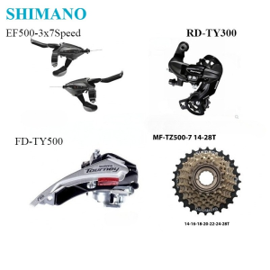 SHIMANO | SHIMANO Tourney 3x7 Speed Groupset Include EF500 TY300 Rear Derailleur TZ500 Cassette 28T 34T