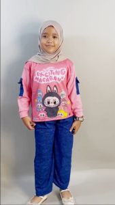 CF Kids Setelan Anak Perempuan FullPrint Motif Labubu